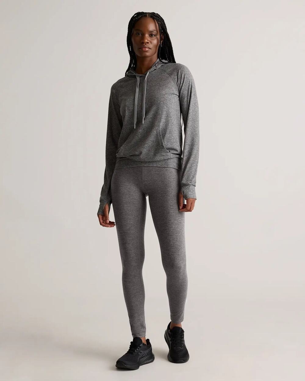 Quince Ultra Soft High Rise Leggings Heather Grey Medium